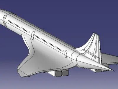 Avion Concorde 3D print model
