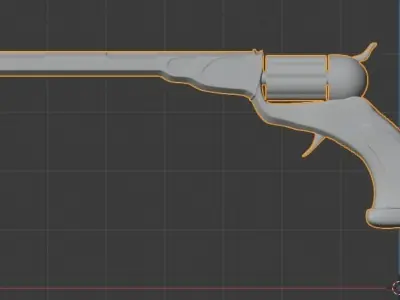 Old Western Revolver 3D model