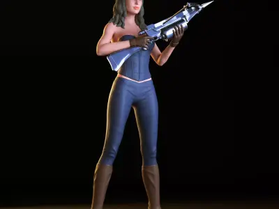 Van Helsing Girl 3D print model