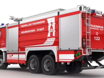 Mercedes Arocs Fire Truck 6X6 3D model