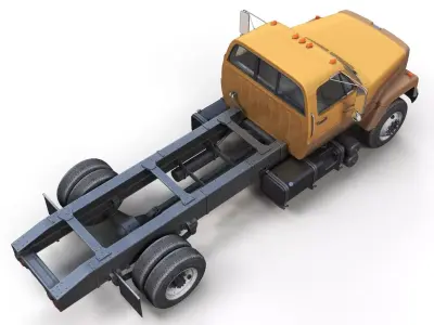 80s  truck Low-poly 3D model
