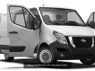 Nissan NV400 Panel Van HQ Interior 2021 3D Model Collection