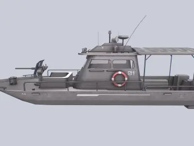 Maritime patrol vehicle Low-poly 3D model