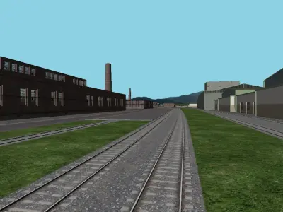 Big industrial scene - basic version 3D model