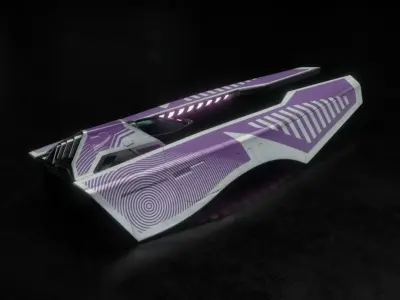 Spaceship racer WipeOut Qirex style 3D model