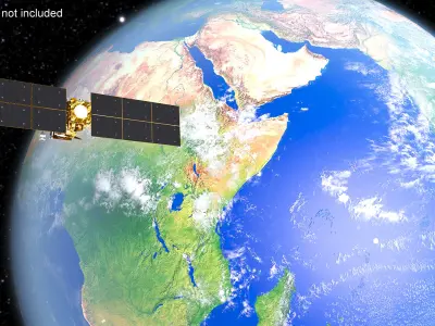 Space Satellite with Planet Earth 3D model