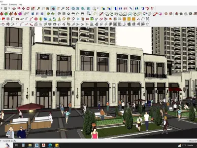 3d commercial building with Master plan collection 2 