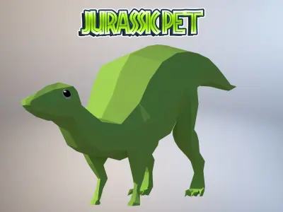 Plateosaurus jurassic pet Low-poly 3D model