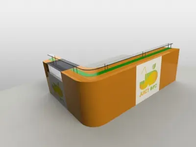 Counter design for snack shop in a mall  3D model