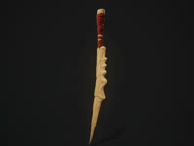 skeletal Bone sword Low-poly 3D model