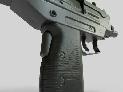 Mini Uzi Low Poly 3D Model Low-poly 3D model