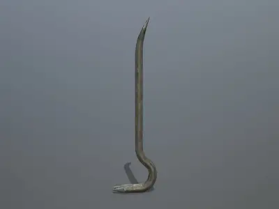 Crowbar hook Low-poly 3D model get