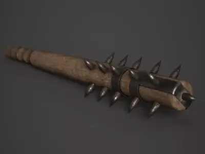 Spiked Club Low-poly 3D model purchase