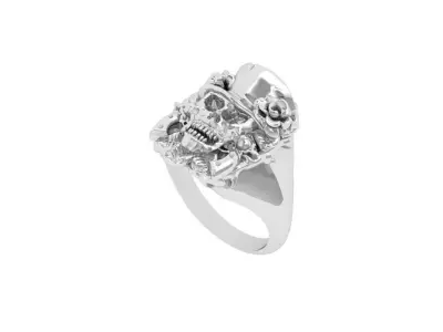 Skull Ring 3D print model 5