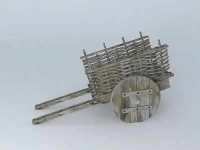 Wooden cart 3D model buy