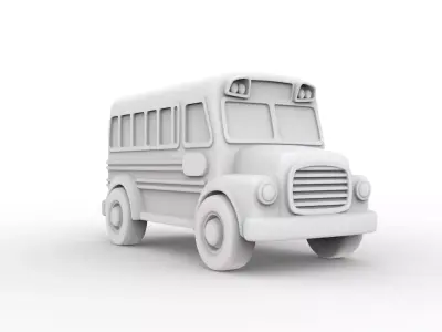 Vintage Wooden School Bus Toy 3D print model
