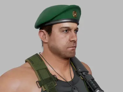 Modern Russian Soldier Low-poly 3D model purchase