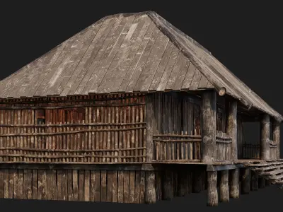 Old Wooden House 4K Textures GameReady 139 Low-poly 3D model