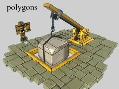 Low Poly Stone Quarry for Game or Animation Low-poly 3D model