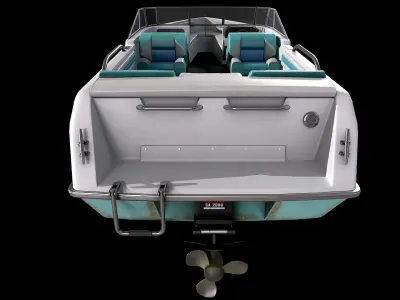 Motorboat Low-poly 3D model