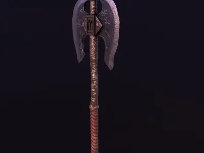 Stylize-Axe 2 sword Low-poly 3D model