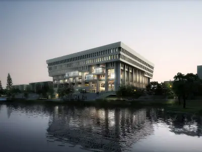 3Dmax fashion city commercial square building 251 3D model