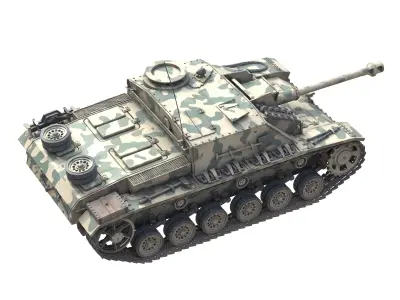 Sturmgeschutz III Assault Gun Low-poly 3D model