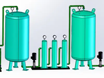 Beverage Factory Water Purification System - Detailed 3D Model 3D model
