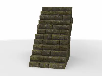 set architecture stairs 01  3D model