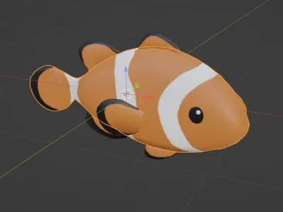 Low-Poly Clownfish Low-poly 3D model