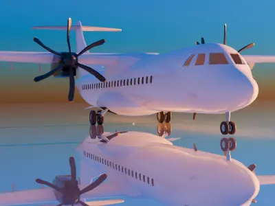 atr 72 600 white Low-poly 3D model