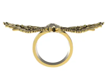 Golden Angel Wings Ring 3D print model