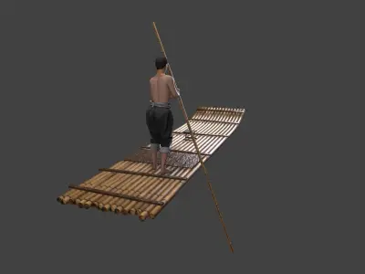 fisherman  boats Low-poly 3D model