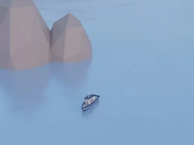 Low Poly Fishing Boat Low-poly 3D model purchase