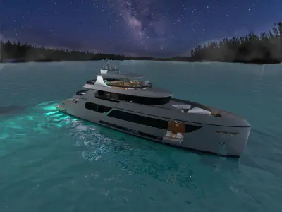 42m Concept megayacht 3D model