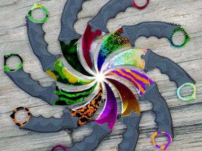 Karambit knife CS GO SKINS Low-poly 3D model