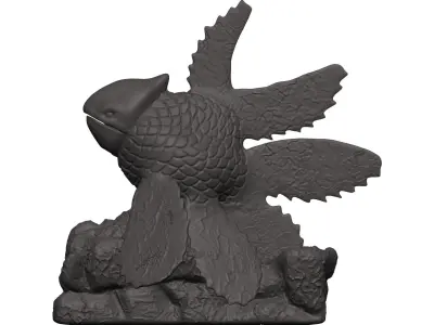 Goldfish statue of bird 3D model
