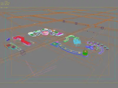 Architecture resort at night 3D model