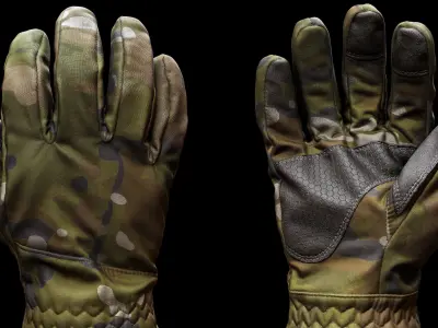Winter Gloves 007 Low-poly 3D model
