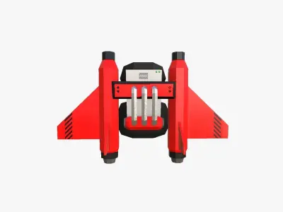 Jetpack Low Poly C02 - SciFi Character Design Low-poly 3D model