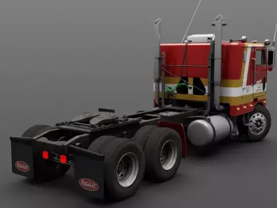 Peterbilt 352 Cabover Semi Truck - Complete Model  3D model