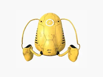 Jetpack H05 Yellow Black - SciFi Character Design Low-poly 3D model