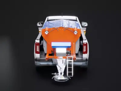 Snow Plow Pickup Truck Winter Utility Vehicle with Spreader  3D model
