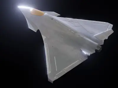 Sci-Fi Jet Ship Phantom  Low-poly 3D model