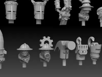 Steampunk Head Megapack 3D print model