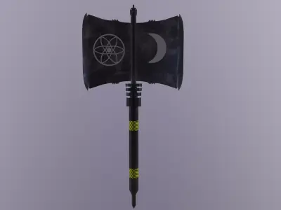 fantasy axe Low-poly 3D model 2