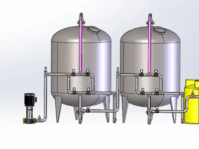 20T Two-Stage Water Treatment System 3D model