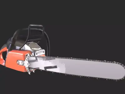 Chainsaw Low-poly 3D model 6