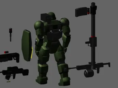 Mecha Mobile Suit-Krieger  Free low-poly 3D model