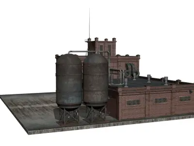 Old factory  Low-poly 3D model